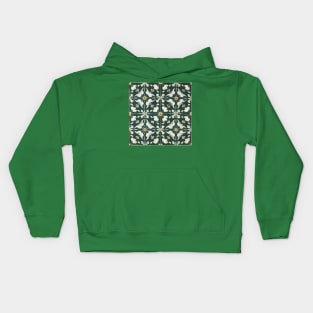 Tile Pattern - Abstract turquoise and yellow floral mosaic Kids Hoodie